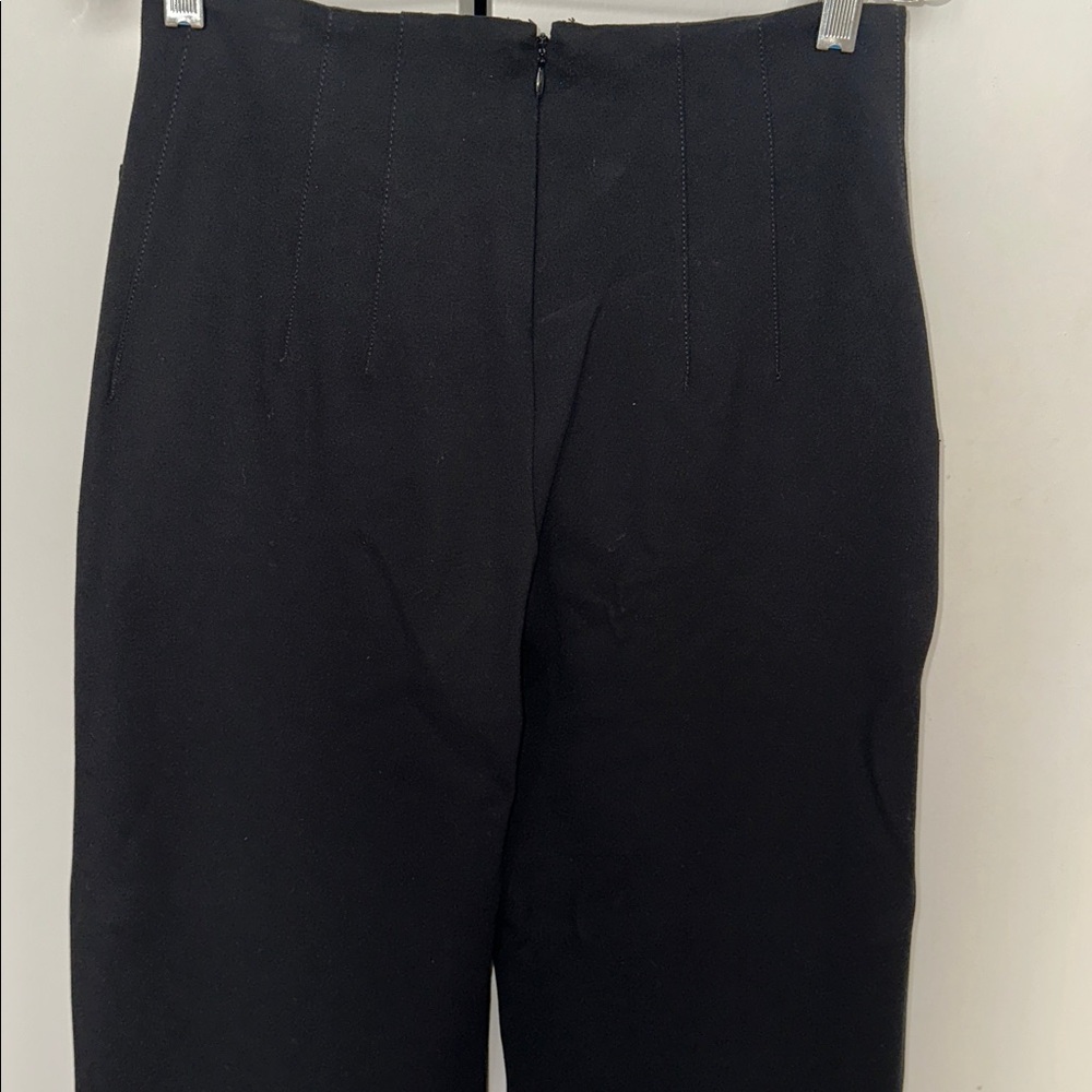 Colette by Maeve black stretch pants with lace trim hem. Back zipper - Picture 12 of 12
